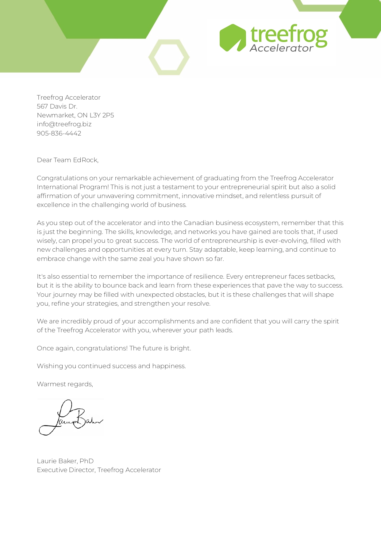 graduation letter - edrock